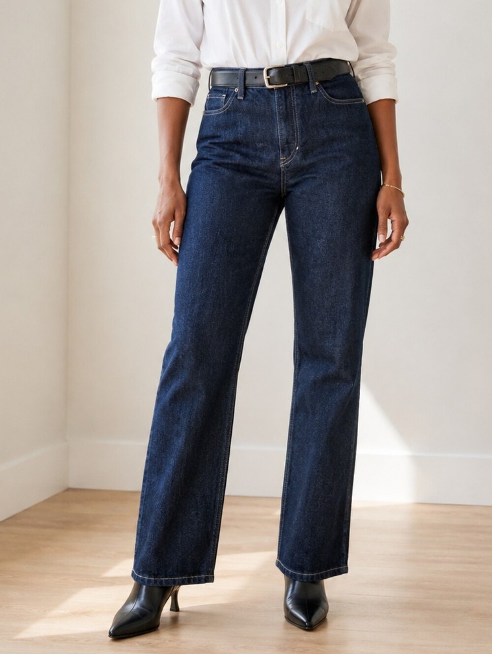 Banana Republic The Straight J Dark Rinse Jean Womens Size 29P Petite High Rise